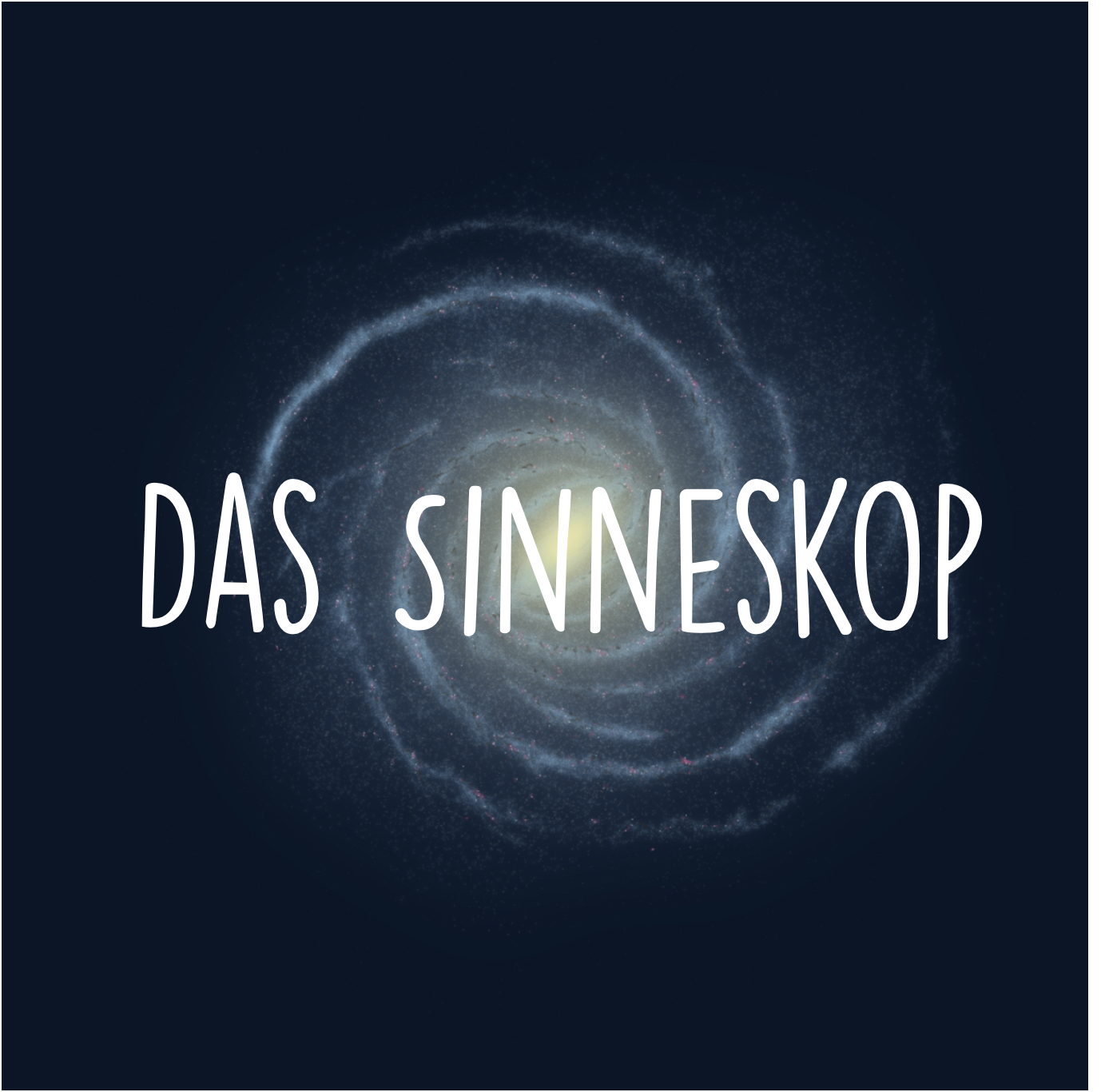 Logo vom Sinneskop: ein Bild von eine Spiral Galaxie auf Dunkle Hintergrund.